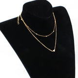 Simple Boho Gold Color Silver heart Bead Multilayer Necklace Chockers For Women Bijou Necklaces Pendants Stratification Chokers