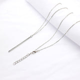 Simple Classic fashion Stick Pendant Necklace Hollow Girl Long Link Chain Square Copper Necklaces long Strip Jewelry for women