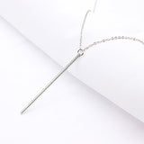 Simple Classic fashion Stick Pendant Necklace Hollow Girl Long Link Chain Square Copper Necklaces long Strip Jewelry for women