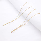 Simple Classic fashion Stick Pendant Necklace Hollow Girl Long Link Chain Square Copper Necklaces long Strip Jewelry for women