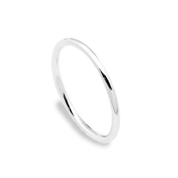 Simple Trendy Smooth Circle 925 Sterling Silver Pinky Finger Ring