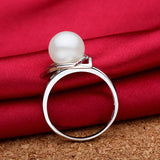 Sinya 925 sterling silver Ring with 9-10mm natural freshwater pearl Fine Jewelry wedding brand Engagement ring for women lover