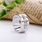 Slovecabin France Popular Jewelry 925 Sterling Silver Moved Wedding Ring For Women Silver 925 Crystal Ring Fine Jewelry Anillos