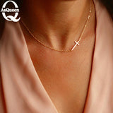 Small Gold Cross Pendant Necklace Women Girl Kids,Mini Charm Pendant Gold Color Jewelry Crucifix Christian Ornaments