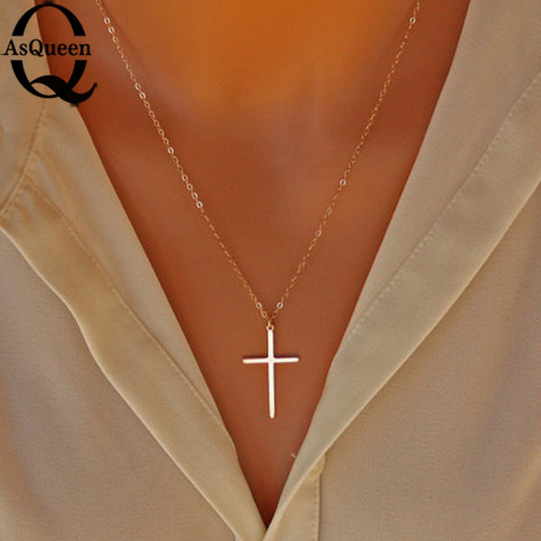 Small Gold Cross Pendant Necklace Women Girl Kids,Mini Charm Pendant Gold Color Jewelry Crucifix Christian Ornaments