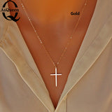 Small Gold Cross Pendant Necklace Women Girl Kids,Mini Charm Pendant Gold Color Jewelry Crucifix Christian Ornaments