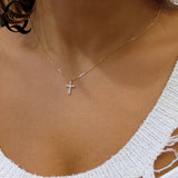 Small Gold Cross Pendant Necklace Women Girl Kids,Mini Charm Pendant Gold Color Jewelry Crucifix Christian Ornaments
