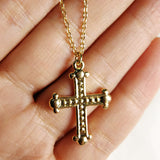 Small Gold Cross Pendant Necklace Women Girl Kids,Mini Charm Pendant Gold Color Jewelry Crucifix Christian Ornaments