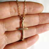 Small Gold Cross Pendant Necklace Women Girl Kids,Mini Charm Pendant Gold Color Jewelry Crucifix Christian Ornaments