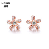 Solid 14k Rose Gold Earrings for Women 0.15ct Natural Diamonds Stud Earrings Fine Jewelry Trendy Unique