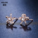 Solid 14k Rose Gold Earrings for Women 0.15ct Natural Diamonds Stud Earrings Fine Jewelry Trendy Unique