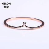 Solid 14k Rose Gold Natural Diamond Engagement Ring Women Wedding Band V Shape Fine Fine Jewelry Thin Cute Romantic