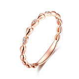 Solid 14k Rose Gold Natural Diamonds Engagement Ring Women Wedding Band Trendy Anniversary Party Valentine Gift Fine Jewelry