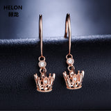 Solid 14k Rose Gold SI/H Full Cut Natural Diamonds Drop Earrings for Women Engagement Wedding Fine Jewelry Party Earrings Gift