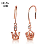 Solid 14k Rose Gold SI/H Full Cut Natural Diamonds Drop Earrings for Women Engagement Wedding Fine Jewelry Party Earrings Gift