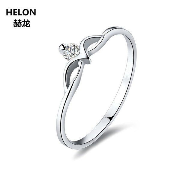 Solid 14k White Gold Natural Diamonds Engagement Ring for Women Anniversary Wedding Band Fine Jewelry