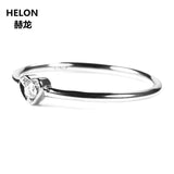 Solid 14k White Gold VS/H Natural Diamonds Engagement Ring Wedding Band Trendy Heart Women Fine Jewelry