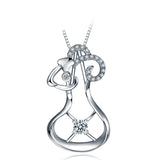 Solid 18K Gold Natural Diamond Pendant Necklace for Women - Free DHL Shipping