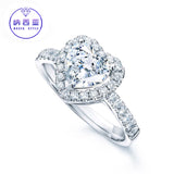 Solid 18K Gold Solitaire 0.18CT Heart Natural Round Diamond Rings for Women Wedding Engagement Luxury Bridal 's Jewelry