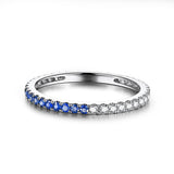 Solid 18k White Gold(AU750)Engagement Wedding Ring 0.41ct Natural Diamonds Sapphires Party Anniversary Band Elegant Ring