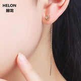 Solid 18k Yellow Gold 0.13ct SI/H Full Cut Natural Diamonds Drop Earrings for Women Engagement Wedding Party Unqiue Earrings