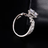 Stamped 10kt 8$ Real Solid 100% 925 Sterling Silver Wedding Rings Jewelry for Women Brand 2ct Simulated Diamond Engagement Ring