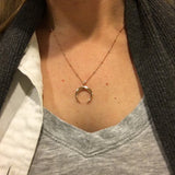 Statement Gold Horn Necklace, maxi Long Crescent Moon Necklace,Double Horn Necklace For Women Charm Jewelry XL257