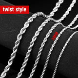 Steel soldier Men Spiga Plait Necklace Chain 3mm/4mm/5mm/6mm Width 316L Stainless Steel  Silver Color jewelry