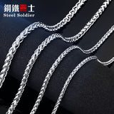 Steel soldier Men Spiga Plait Necklace Chain 3mm/4mm/5mm/6mm Width 316L Stainless Steel  Silver Color jewelry