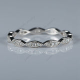 Sterling Silver 925 1/10ct Anniversary Band Milgrain Women Diamonds Ring Size 5