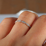 Sterling Silver 925 1/10ct Anniversary Band Milgrain Women Diamonds Ring Size 5