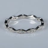 Sterling Silver 925 1/10ct Anniversary Band Milgrain Women Diamonds Ring Size 5