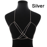 StoneFans 2018 Women Full Rhinestone Body Fashion Chain Necklace Jewelry Shiny Rhinestone Crystal Bra Body Charming Club Jewelry