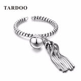 TARDOO Real Tassel 925 Sterling Silver Rings Statement Cuff Adjustable Beaded Ring for New Year Gift Fine Jewelry for Women