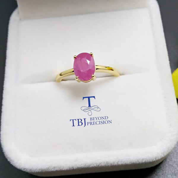 TBJ,100% natural real Ruby gemstone Ring in 925 sterling silver yellow gold fine jewelry color for women with gift box
