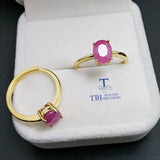 TBJ,100% natural real Ruby gemstone Ring in 925 sterling silver yellow gold fine jewelry color for women with gift box