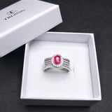 TBJ,Luxury decent trendy ring with natural precious ruby gemstone ring in 925 sterling silver for women as gift with jewelry box