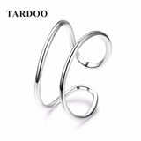 Tardoo Sterling Silver Women's Rings Trendy Minimalist C Shape Open Skeleton Classic Cuff Adjustable Rings Silver 925 Jewelry