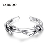 Tardoo Top Quality 925 Sterling Silver Cuff Rings for Women Simple Style Distortion Opening Rings Brand Fine Jewelry