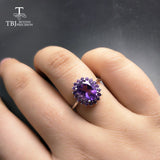 Tbj ,natural african amethyst lady gemstone ring,good luster amethyst ring for women in 925 silver gemstone jewelry,gift jewelry