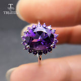 Tbj ,natural african amethyst lady gemstone ring,good luster amethyst ring for women in 925 silver gemstone jewelry,gift jewelry