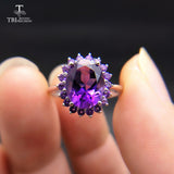 Tbj ,natural african amethyst lady gemstone ring,good luster amethyst ring for women in 925 silver gemstone jewelry,gift jewelry