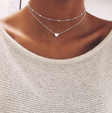 Tiny Heart Necklace for Women SHORT Chain Heart Shape Pendant Necklace Gift Ethnic Bohemian Choker Necklace drop shipping x51