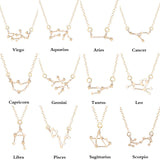 Todorova Star Zodiac Sign 12 Constellation Necklaces & Pendants Choker Necklaces for Women Long Chain Necklace bijoux femme