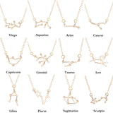 Todorova Star Zodiac Sign 12 Constellation Necklaces & Pendants Choker Necklaces for Women Long Chain Necklace bijoux femme