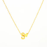 Trendy Cute Tiny Dainty Heart Initial Necklace Woman Girls Name Letter Choker Necklace Jewelry