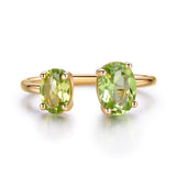 UMCHO 10.7ct Natural Peridot Ring Gemstone Solid 925 Sterling Silver Engagement Rings For Women Fine Jewelry