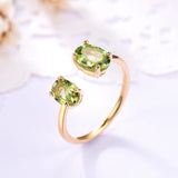 UMCHO 10.7ct Natural Peridot Ring Gemstone Solid 925 Sterling Silver Engagement Rings For Women Fine Jewelry