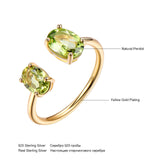 UMCHO 10.7ct Natural Peridot Ring Gemstone Solid 925 Sterling Silver Engagement Rings For Women Fine Jewelry