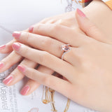 UMCHO Silver 925 Pink Sapphire Rings For Women Engagement Party Rose Gold Color Ring New Fashion Promise Rings Fine Jewelry